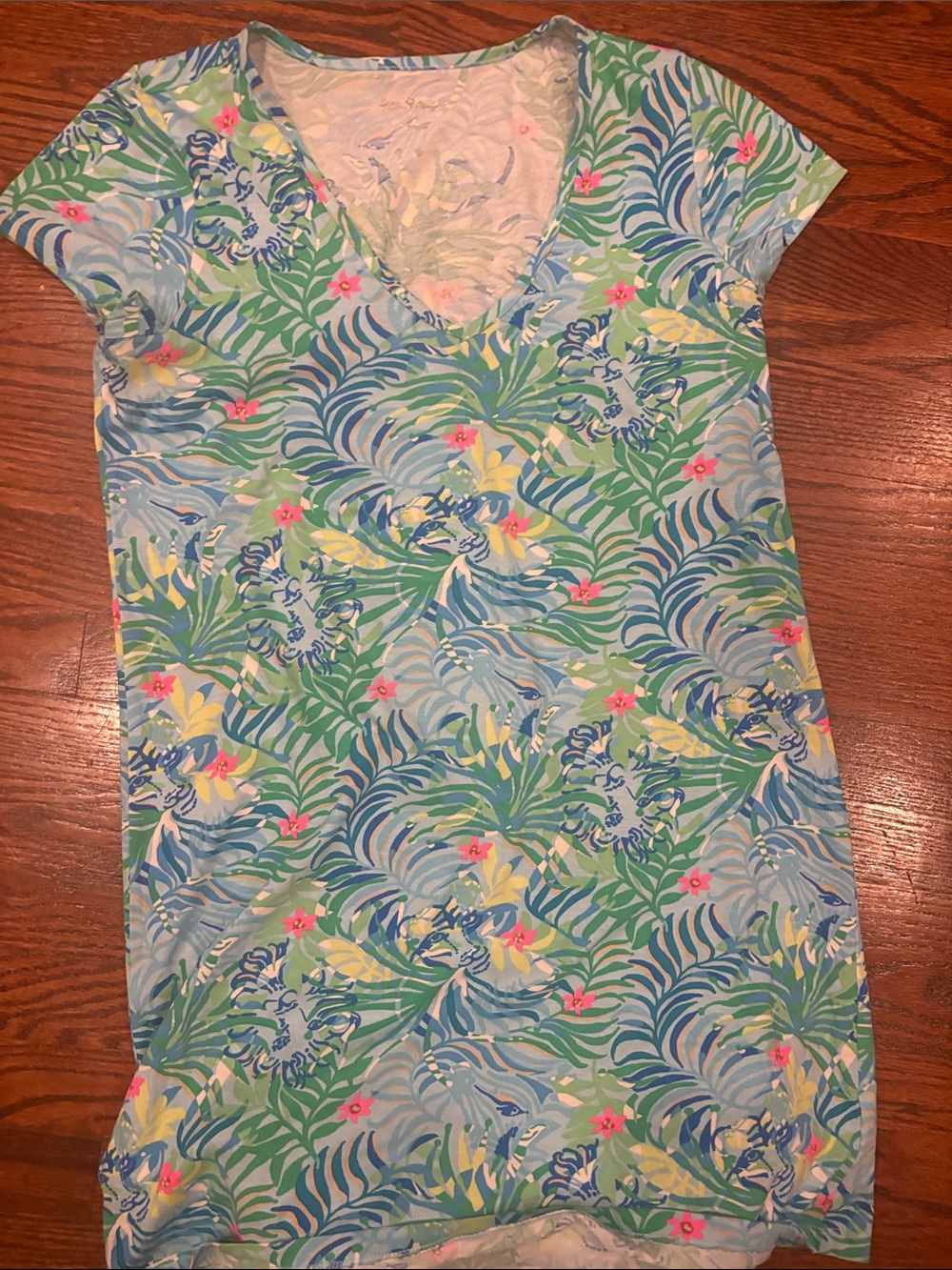 Lilly Pulitzer Multicolor Tropical Print Short Sleeve Tee